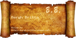 Bergh Britta névjegykártya